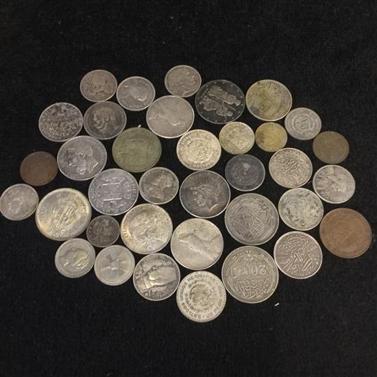 WORLD COINS, 19/20C, inc Morgan & Peace Dollars, Fatman Dollar, Leopold I-II, Napoleon III, Ottoman etc, some silver (Q)